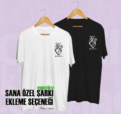 KALP BASKILI SPOTİFY ŞARKLI EKLEMELİ TİŞÖRT (1 ADET )